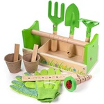 Bigjigs Toys Градинарски комплект в щайга (BJ34043)
