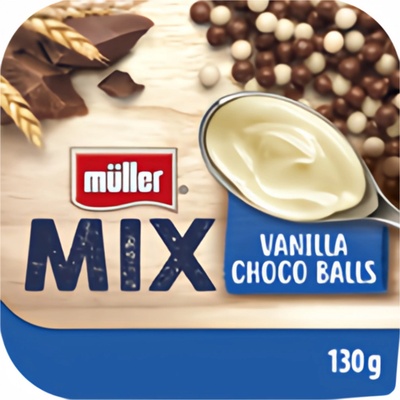 Müller MIX jogurt s čokoládovými kuličkami 4,9% 130 g