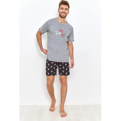 Relax 2893 pánské pyžamo krátké šedé
