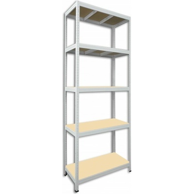 Biedrax Kovový regál 35 x 90 x 210 cm, biely - 5 políc MDF