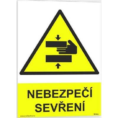 Traiva s.r.o Nebezpečí sevření Verze: Plast 148 x 210 mm (A5) tl. 0.5 mm - Kód: 09374