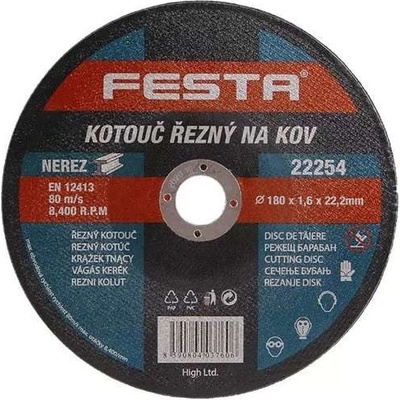 Kotouč řezný FESTA na kov 180x1.6x22.2mm 22254