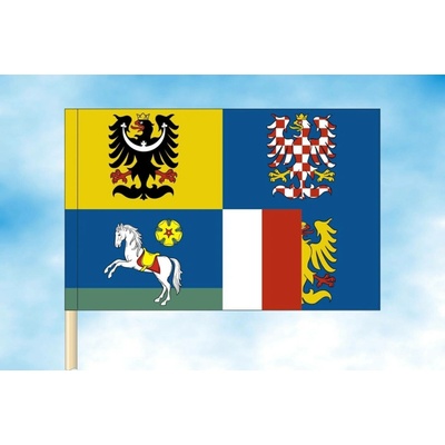 LIBEA, s.r.o. Vlajka Moravskoslezského kraje Rozměr: 30×45 cm, Uchycení: Návlek na žerď