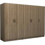 TopMebel Гардероб Victoria TopMebel с пет врати от меламин в орех 250x60x181cm - topmebel - 932,40 лв