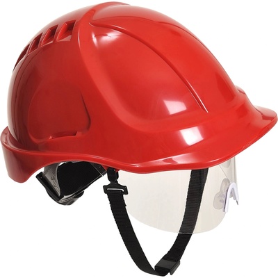 Portwest endurance plus visor pw54 / Предпазна каска с визьор - червена (pw54rer)