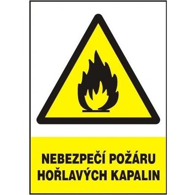 Nebezpečí požáru hořlavých kapalin 210x297 mm - plast