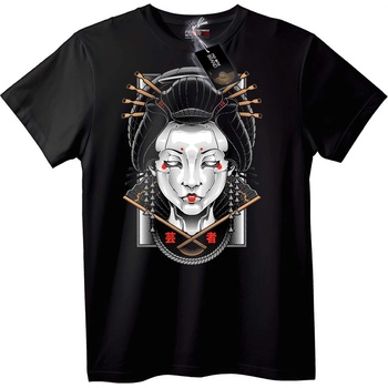 NOONEBRAND Тениска Гейша Изкуство - L, Black