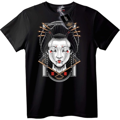 NOONEBRAND Тениска Гейша Изкуство - L, Black