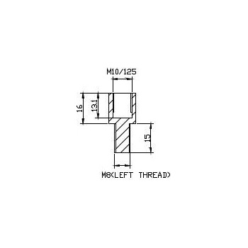 PUIG Adaptér na zpětné zrcátko PUIG ADAPTER REAR MIRROR HI-TECH M10 TO M8 LEFT THREAD 9579N černý to handlebar