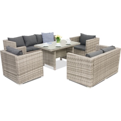 Garden Point Градински мебели от техноратан Roma Apetito 7 Garden Point сив (GAP247-7)