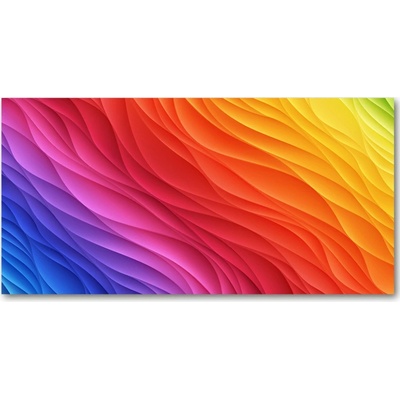Foto obraz sklo tvrzené farebné vlny 100x50 cm