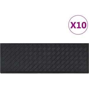 vidaXL Постелки за стъпала 10 бр 25x75 см гума (155643)
