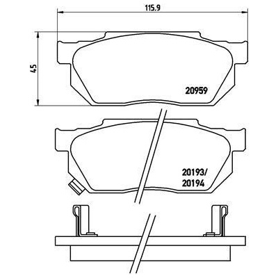 BREMBO Sada brzdových platničiek P28 008