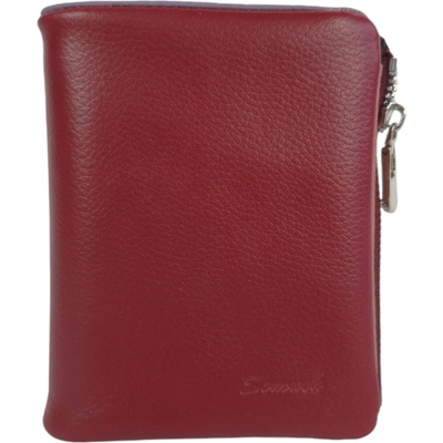 Бордово дамско портмоне с магнит - Euro