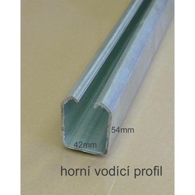 Pojezdová sada pro zavěšená vrata 200 a 400 kg, profil 42x54 mm Varianta: Horní vodící profil, ocel, pozink, 42x54x2,5mm, délka 3m