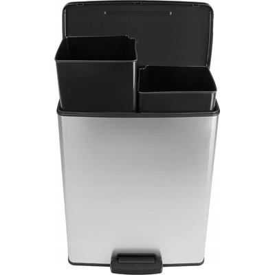 Curver DECO BIN DUO 26L+26L Odpadkový kôš strieborný 01129-C70
