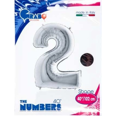 Grabo Balloons Balónek číslice "2" stříbrná 102cm fólie