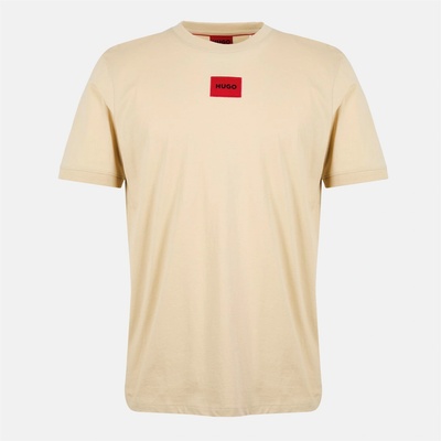 Hugo Тениска Hugo Mens Regular Fit Diragolino T-Shirt - Open Beige 285