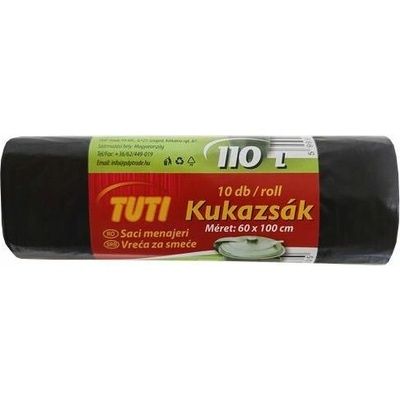 TUTI Vrecia na odpadky 110 l 17µm 10 ks čierna