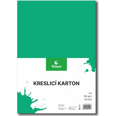 Stepa kreslicí karton barevný A4 50ks zelený
