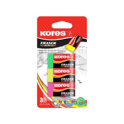 Kores Pryž KE30 NEON barevný mix 40 x21 x 10 mm 3 ks