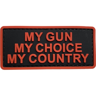 WARAGOD MY Gun PVC nášivka, čierno červená