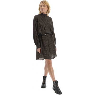 La Martina Woman Dress L/s Printed Poplin čierna