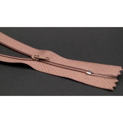 Nedeliteľný jemný plastový špirálový zips (veľkosť číslo 3) rôzne farby - dĺžka 12 cm - 60 cm 16 cm Svetlo hnedá 1