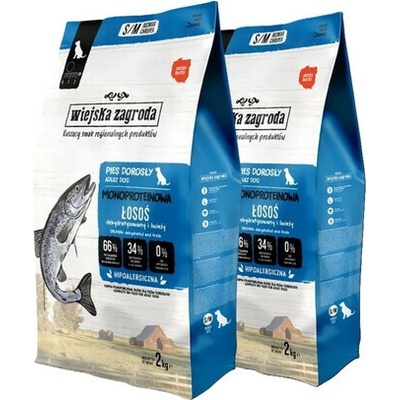 Wiejska Zagroda Monoprotein Losos chrumkavé S/M 2 x 2 kg