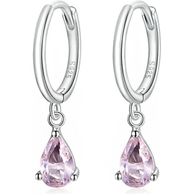 P&J Jewellery stříbrné náušnice slza SE47 růžová