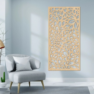 Dřevěný obraz na zeď květ | ANIA: HDF - Javor 80 x 40 cm 4413-85639 HDF0284