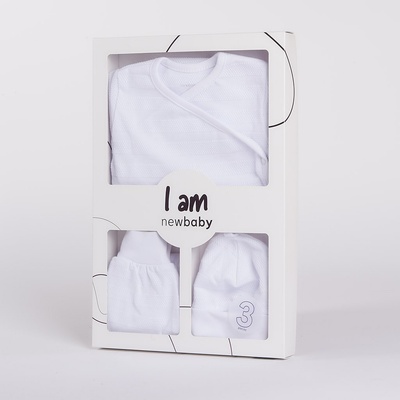 New Baby 3-dílná kojenecká soupravička do porodnice I AM bílá – Zboží Dáma