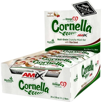 Amix Nutrition Cornella Musli Bar [25 x 50 грама] Шоколад с кокос и червени боровинки