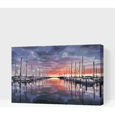 Vymalujsisam.cz Malování podle čísel Přístav Warnemünde Velikost 40 x 60 cm Rámování Na kartonové desce