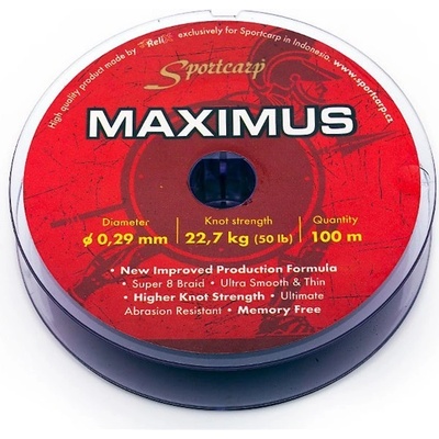 Sportcarp Odhodová Šnúra Maximus Čierna 100m 0,35mm 29,5kg