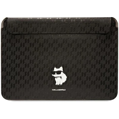 KARL LAGERFELD Чанта за лаптоп Karl Lagerfeld KLCS14SAKHPCK, 14"", черна / черна, Saffiano Monogram Choupette (KF001673-0)