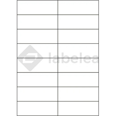 Labelea Samolepiace etikety 105x37 mm odolné biele matné plastové, na hárku A4, pre laserovú tlač, Farba etikiet Biela, Počet hárkov v balení 100 E02105037W016S
