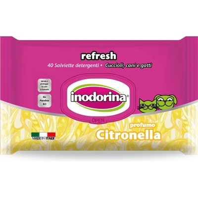 Inodorina Refresh Citronella - Мокри кърпички Цитрус 40 бр