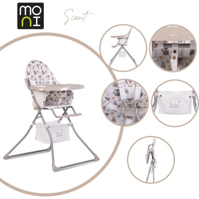 Moni Детски стол за хранене Scaut бежов (108543)