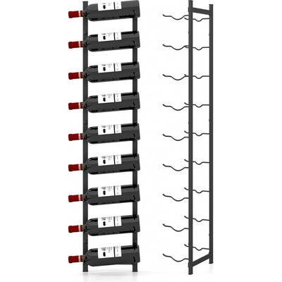GIANTEX Kovový stojan na víno, nástenný, vertikálny stojan na 9 fliaš