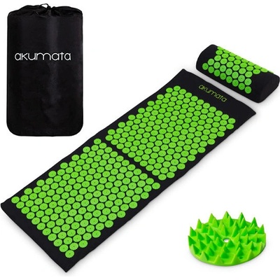 Akumata Long akupresurní podložka s polštářem černá a zelená černá a zelená
