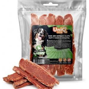 Uniq Pets Meaty Duck & Cartilage Fillets - лакомства за кучета с патешко и хрущял, 500 г