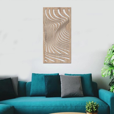 dřevo života Dřevěný dekorační panel VLNKY Zvolte rozměr šxv (cm): 50x95, Zvolte barvu dekoru: Dub Sonoma