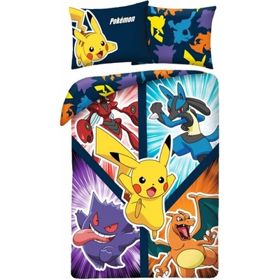 Halantex bavlna obliečky Pokémon Pikachu a priatelia 70x90 140x200 100% bavlna