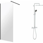 Grohe Комплект душ кабина Omnires Marina Walk-In хром 110x200 см и душ колона Grohe Vitalio Start хром (DNR11XCRTR+26696000)