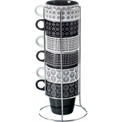 Secret de Gourmet Keramický hrnček so stojanom Ethnik 6 x 260 ml