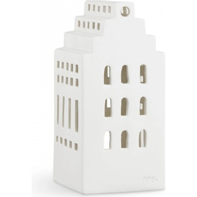 KÄHLER Lucerna domeček Urbania Manor 17 cm, bílá barva, keramika