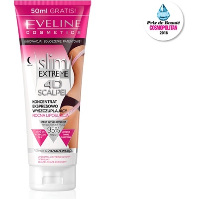 Eveline Cosmetics Slim Extreme 4D Scalpel superkoncentrované nočné sérum s hrejivým účinkom 250 ml