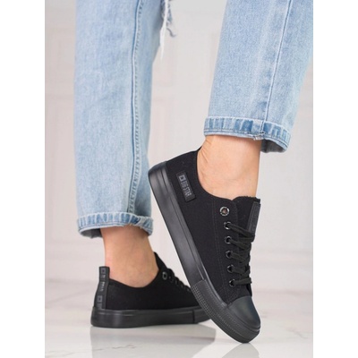 Big Star Shoes Pohodlné tenisky dámské bez podpatku černé