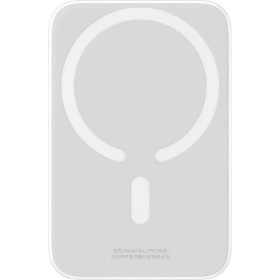 Baseus Magnetic Wireless Charging Power Bank 6000 mAh 20W (PPCX020002) - преносима външна батерия с USB-C порт и безжично зареждане с MagSafe (бял)